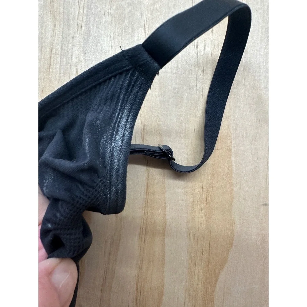 Skims Stretch Rib Bralette Onyx Black Ruched Front Adjustable Straps Size S/P‎ - Picture 2 of 4